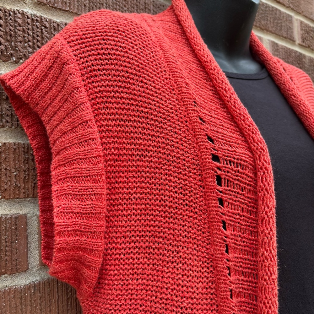 Coldwater Creek Open Cardigan Size S Festival bohemian Cottage Core Linen Blend - Picture 6 of 7
